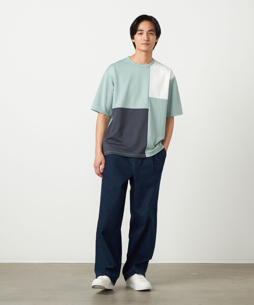 COMME CA ISM(コムサイズム)の「【吸水速乾】フェイクレイヤード ブロッキングTシャツ(Tシャツ/カットソー・メンズ・ブラック/グレー/ホワイト/ミント・MEDIUM/LARGE/X-LARGE)」の19枚目の写真