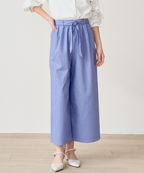 laulea（ラウレア）の「CVCスラブデニム クロプトワイドパンツ（デニムパンツ・レディース・ネイビー/サックスブルー/グレー/ブルー・M/L）」の21枚目の写真