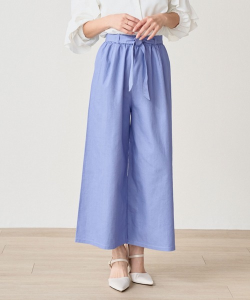laulea（ラウレア）の「CVCスラブデニム クロプトワイドパンツ（デニムパンツ・レディース・ネイビー/サックスブルー/グレー/ブルー・M/L）」の22枚目の写真