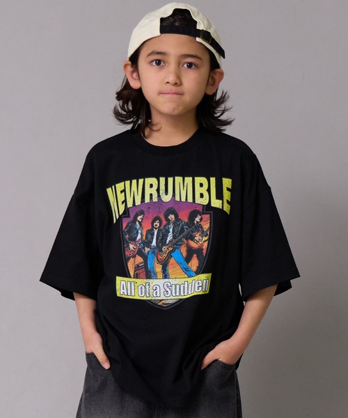 PAIRMANON STREET(ペアマノンストリート)の「【綿100%】ヴィンテージ風 ロック半袖 Tシャツ【PAIRMANON STREET】(Tシャツ/カットソー・キッズ・ブルー系その他/ホワイト系その他/ピンク系その他/ブラック系その他2/ブラック系その他/ブラック系その他3・100/160/110/120/90/140/130/150)」の3枚目の写真