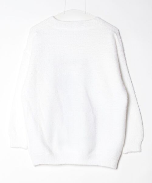 Vini（ヴィニ）の「Ribbon Cat Vネック シャギー ニット（ニット/セーター・レディース・ホワイト・FREE）」の5枚目の写真