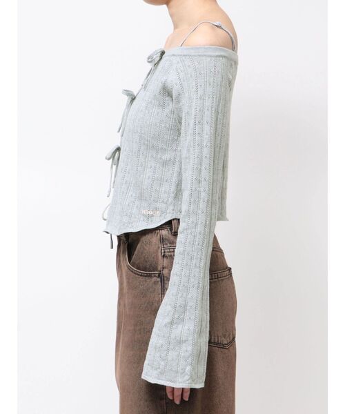 EMODA（エモダ）の「ホールリボン2WAYニット（ニット/セーター・レディース・レッド/ホワイト/グレー・FREE）」の18枚目の写真