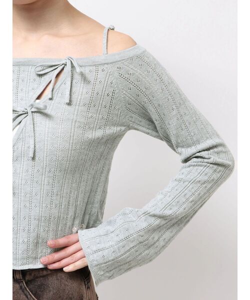 EMODA（エモダ）の「ホールリボン2WAYニット（ニット/セーター・レディース・レッド/ホワイト/グレー・FREE）」の21枚目の写真