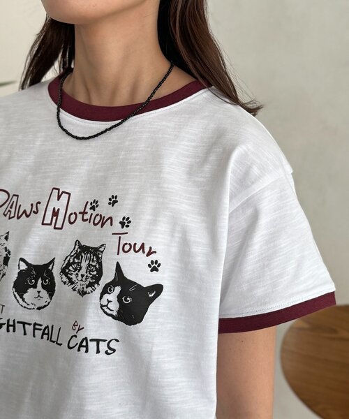 CPCM（シーピーシーエム）の「スラブリンガーT（Tシャツ/カットソー・レディース・ブラウン/ピンク/オフホワイト/ネイビー・FREE）」の10枚目の写真