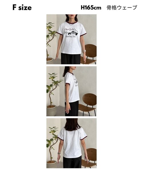 CPCM（シーピーシーエム）の「スラブリンガーT（Tシャツ/カットソー・レディース・ブラウン/ピンク/オフホワイト/ネイビー・FREE）」の19枚目の写真