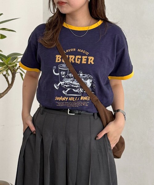 CPCM（シーピーシーエム）の「スラブリンガーT（Tシャツ/カットソー・レディース・ブラウン/ピンク/オフホワイト/ネイビー・FREE）」の21枚目の写真