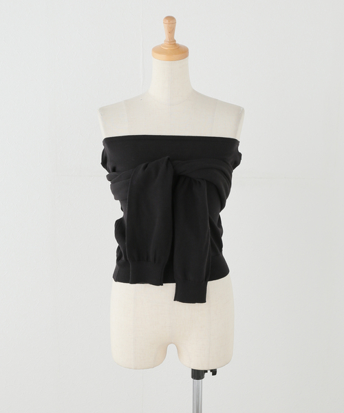 PROVOKE （プロヴォーク）の「【PROVOKE/プロヴォーク】2way boatneck pullover（ニット/セーター・レディース・ブラック・FREE）」の5枚目の写真