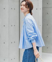 URBAN RESEARCH DOORS | ストライプリボンフレアブラウス(シャツ/ブラウス)