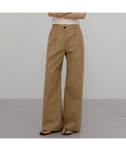 Cotton wide Pants [TISP05PT01]_Beige