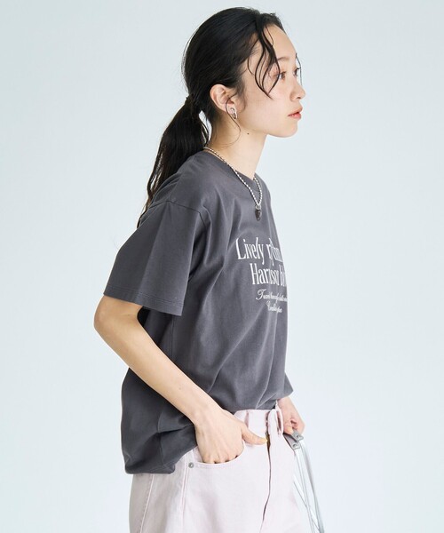 coen(コーエン)の「ガーリーシックロゴプリントTシャツ(Tシャツ/カットソー・レディース・ダークグレー/オフホワイト/ライトブルー・M/L)」の20枚目の写真