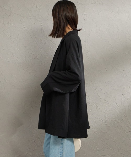 mizuiroind（ミズイロインド）の「[mizuiro ind/ミズイロインド] テーラード シャツジャケット（テーラードジャケット・レディース・ブラック・F）」の11枚目の写真