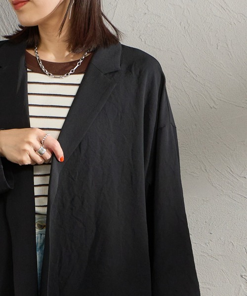 mizuiroind（ミズイロインド）の「[mizuiro ind/ミズイロインド] テーラード シャツジャケット（テーラードジャケット・レディース・ブラック・F）」の16枚目の写真