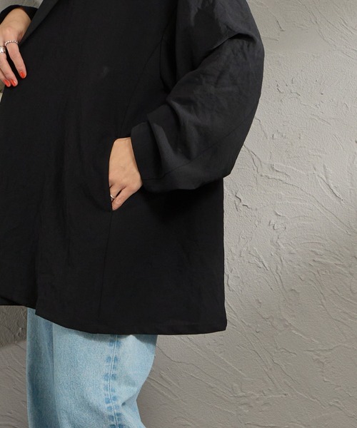 mizuiroind（ミズイロインド）の「[mizuiro ind/ミズイロインド] テーラード シャツジャケット（テーラードジャケット・レディース・ブラック・F）」の17枚目の写真