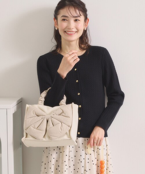 ITS'DEMO（イッツデモ）の「リボンモチーフミニショルダー（ショルダーバッグ・レディース・アイボリー/グレー/ベージュ・00）」の4枚目の写真