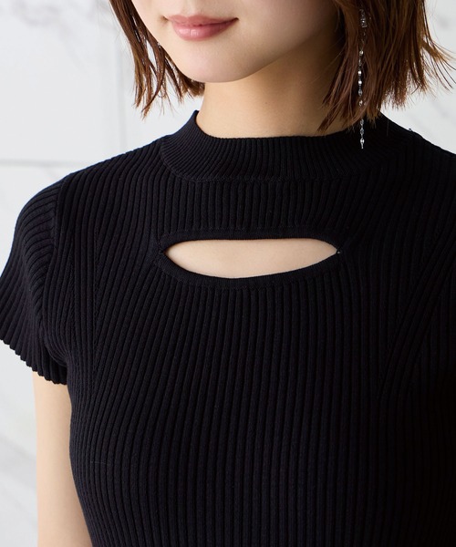 Elishe（エリシェ）の「カットアウトリブニット（ニット/セーター・レディース・ブラック/ブルー/アイボリー・FREE）」の18枚目の写真