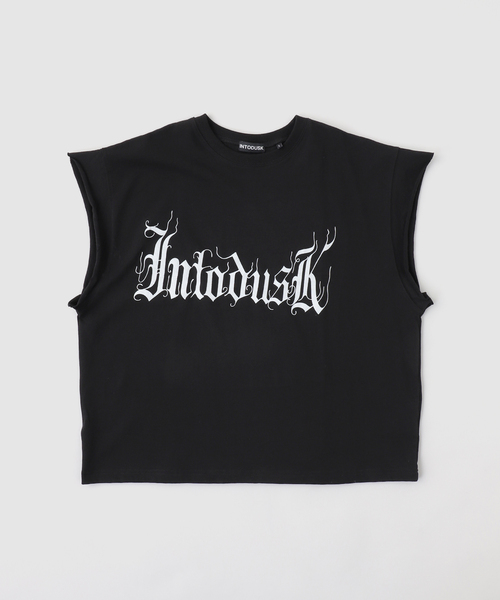 WISM(ウィズム)の「INTODUSK / イントゥダスク CUT OFF LOGO TEE(Tシャツ/カットソー・メンズ・ブラック・LARGE/SMALL)」の1枚目の写真