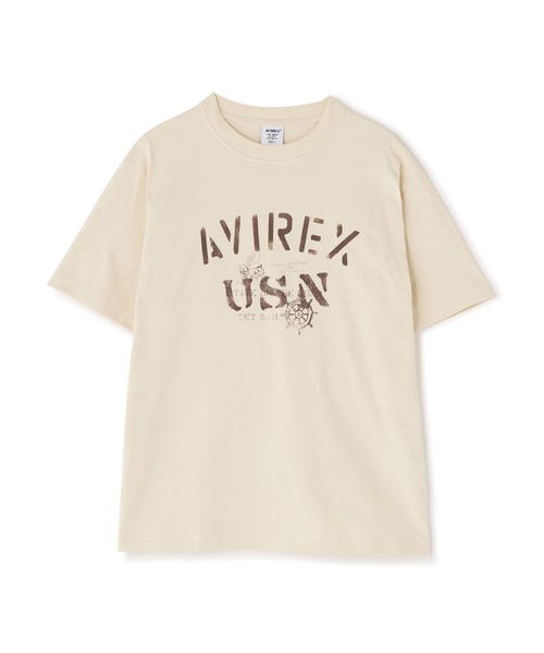 AVIREX(アヴィレックス)の「AVIREX U.S.N T-SHIRT / アヴィレックス ユーエスネイビー Tシャツ / AVIREX / アヴィレックス(Tシャツ/カットソー・メンズ・オフホワイト/ネイビー/レッド系その他・LARGE/XX-LARGE)」の2枚目の写真