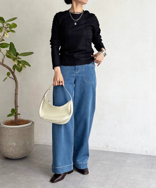 un dix cors（アンディコール）の「シュリンクカットソー（Tシャツ/カットソー・レディース・ブラック/オフホワイト/グレー・FREE）」の15枚目の写真