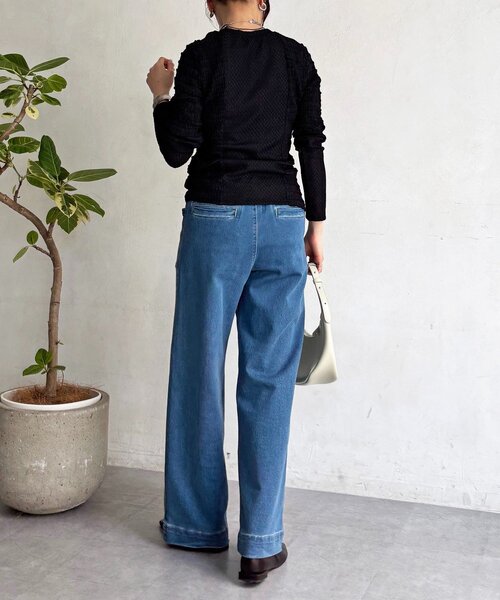 un dix cors（アンディコール）の「シュリンクカットソー（Tシャツ/カットソー・レディース・ブラック/オフホワイト/グレー・FREE）」の16枚目の写真