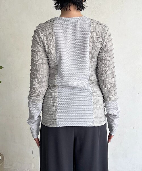 un dix cors（アンディコール）の「シュリンクカットソー（Tシャツ/カットソー・レディース・ブラック/オフホワイト/グレー・FREE）」の8枚目の写真