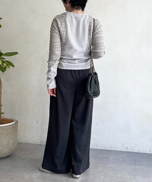 un dix cors（アンディコール）の「シュリンクカットソー（Tシャツ/カットソー・レディース・ブラック/オフホワイト/グレー・FREE）」の13枚目の写真