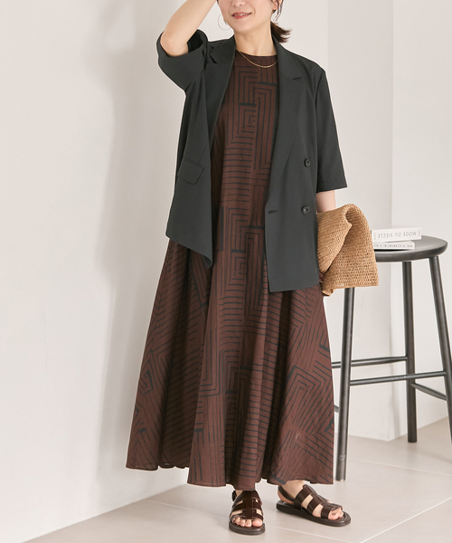 JOURNAL STANDARD（ジャーナルスタンダード）の「VISアサキカプリントワンピース（ワンピース・レディース・ブラウン/グリーン・FREE）」の22枚目の写真