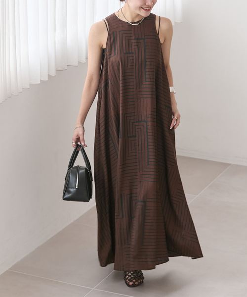 JOURNAL STANDARD（ジャーナルスタンダード）の「VISアサキカプリントワンピース（ワンピース・レディース・ブラウン/グリーン・FREE）」の15枚目の写真