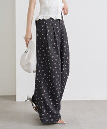 【小花柄/2サイズ展開】フラワータックパンツ