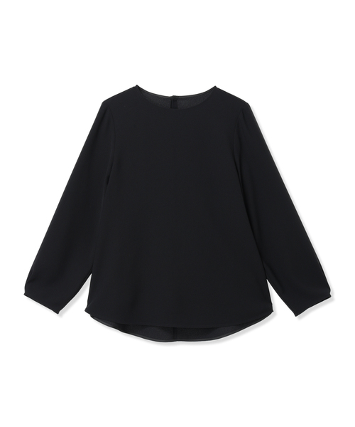 A/C DESIGN BY ALPHA CUBIC(エーシーデザインバイアルファキュービック)の「ストレッチジョーゼットタックブラウス【接触冷感・UVカット・吸水速乾・セットアップ対応】(シャツ/ブラウス・レディース・ベージュ/ブラック・9号/11号/13号)」の7枚目の写真