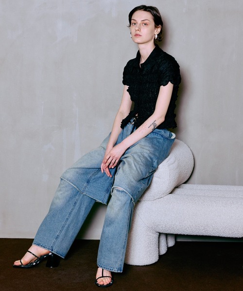 MAISON SPECIAL(メゾンスペシャル)の「【PRE-ORDER】Shirring French Sleeve Shirt/シャーリングフレンチスリーブシャツ(シャツ/ブラウス・レディース・ホワイト/ブラック/マルチ・FREE)」の8枚目の写真