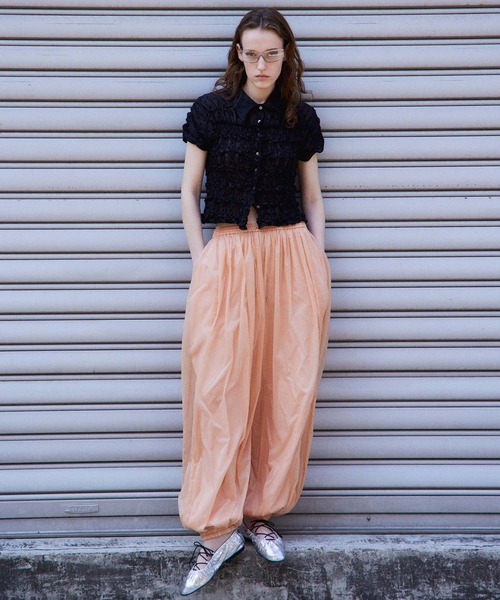 MAISON SPECIAL(メゾンスペシャル)の「Shirring French Sleeve Shirt/シャーリングフレンチスリーブシャツ(シャツ/ブラウス・レディース・ホワイト/ブラック/マルチ・FREE)」の9枚目の写真