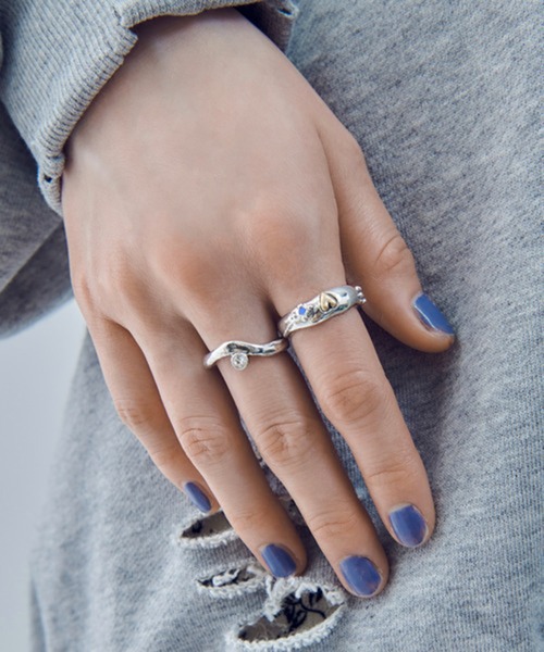 GOLDY(ゴールディ)の「【GOLDY】ヴィンテージ ハート エンベッド セット リング 5260305(リング・レディース・シルバー系その他2/シルバー/ゴールド/ゴールド系その他2・FREE)」の2枚目の写真
