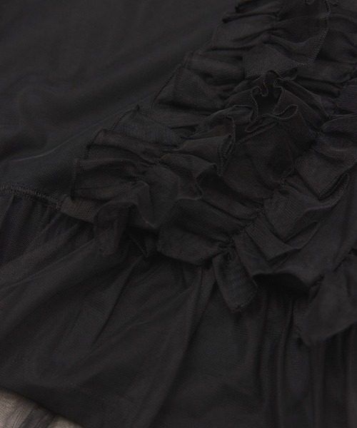 ADAM ET ROPE'(アダムエロペ)の「【サステナブル】フリルギャザーチュールトップス(Tシャツ/カットソー・レディース・ブラック/ホワイト/ブラウン・FREE)」の19枚目の写真