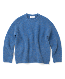 KNITTED（ニッティド）の「(ユニセックス)ブークルラグランクロップラウンドニット BLUE（ニット/セーター）」