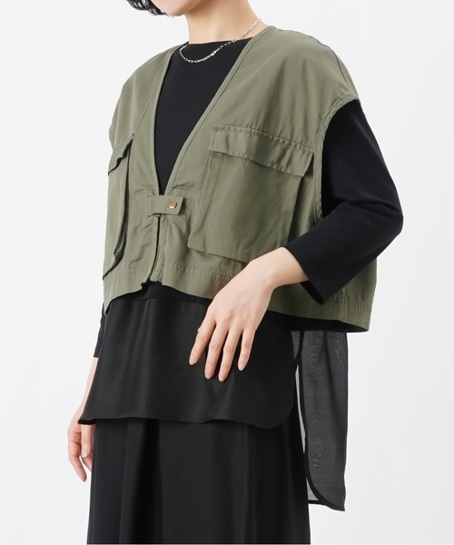 LUCA/LADY LUCK LUCA(ルカ/レディラックルカ)の「LC/LLL シルケットスムース裾シアー切替7分袖プルオーバー(Tシャツ/カットソー・レディース・ブラック/オフホワイト・FREE)」の12枚目の写真