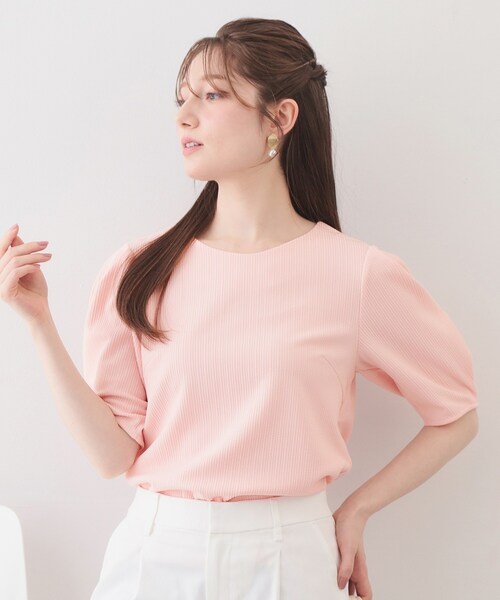 index(インデックス)の「タックパフトップス【洗濯機OK/UVケア/接触冷感】(Tシャツ/カットソー・レディース・ナチュラル/オフホワイト/ネイビー/ピンク・42/40/38/36)」の21枚目の写真