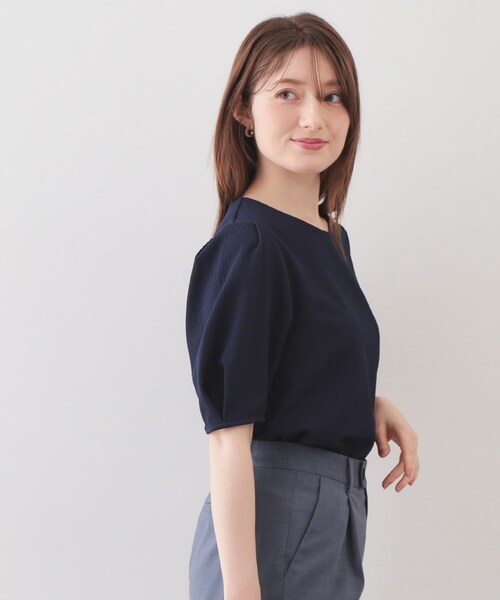 index(インデックス)の「タックパフトップス【洗濯機OK/UVケア/接触冷感】(Tシャツ/カットソー・レディース・ナチュラル/オフホワイト/ネイビー/ピンク・42/40/38/36)」の17枚目の写真
