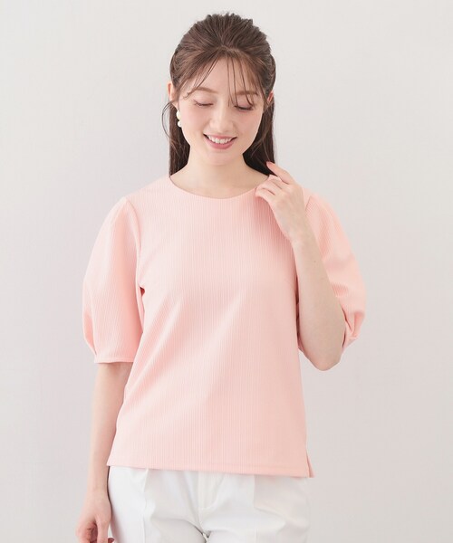 index(インデックス)の「タックパフトップス【洗濯機OK/UVケア/接触冷感】(Tシャツ/カットソー・レディース・ナチュラル/オフホワイト/ネイビー/ピンク・42/40/38/36)」の13枚目の写真