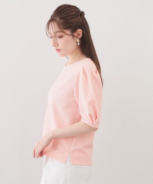 index(インデックス)の「タックパフトップス【洗濯機OK/UVケア/接触冷感】(Tシャツ/カットソー・レディース・ナチュラル/オフホワイト/ネイビー/ピンク・42/40/38/36)」の12枚目の写真