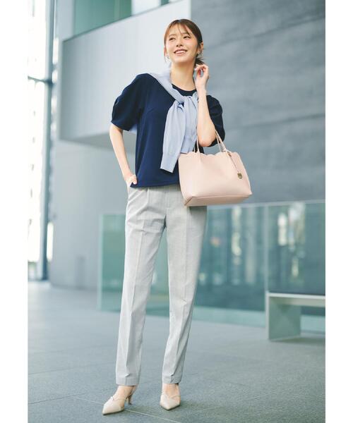 index(インデックス)の「タックパフトップス【洗濯機OK/UVケア/接触冷感】(Tシャツ/カットソー・レディース・ナチュラル/オフホワイト/ネイビー/ピンク・42/40/38/36)」の5枚目の写真