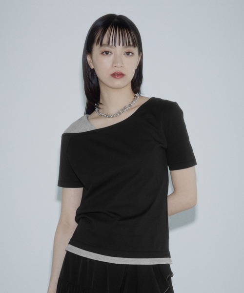 PAGEBOY(ページボーイ)の「ワンショルライクレイヤード(Tシャツ/カットソー・レディース・ターコイズブルー/ブラック/ライトグレー・FREE)」の8枚目の写真