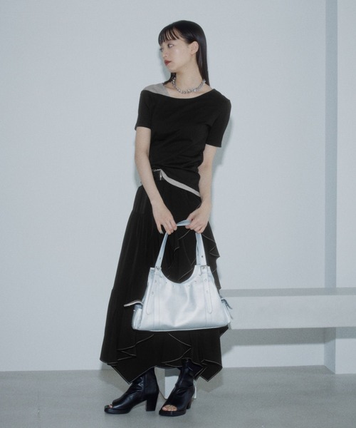 PAGEBOY(ページボーイ)の「ワンショルライクレイヤード(Tシャツ/カットソー・レディース・ターコイズブルー/ブラック/ライトグレー・FREE)」の4枚目の写真