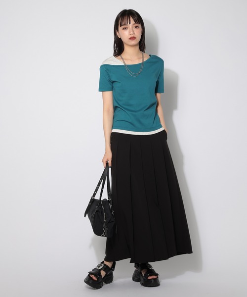 PAGEBOY(ページボーイ)の「ワンショルライクレイヤード(Tシャツ/カットソー・レディース・ターコイズブルー/ブラック/ライトグレー・FREE)」の21枚目の写真
