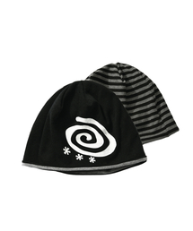 AMOU（アモウ）の「Reversible Stripe BEANIE BLACK（ニットキャップ/ビーニー）」