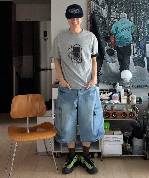 MAISON MINED(メゾンミネド)の「MP3 GRAPHIC LAYERED HALF T MELANGE GRAY(Tシャツ/カットソー・メンズ・その他・SMALL/MEDIUM/LARGE)」の5枚目の写真