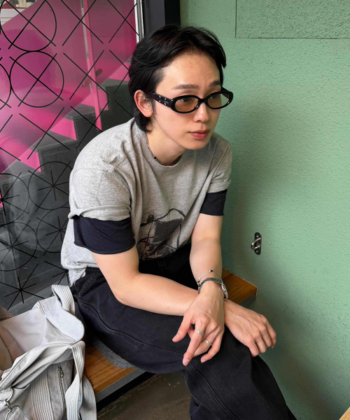MAISON MINED(メゾンミネド)の「MP3 GRAPHIC LAYERED HALF T MELANGE GRAY(Tシャツ/カットソー・メンズ・その他・SMALL/MEDIUM/LARGE)」の10枚目の写真