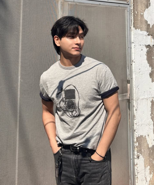 MAISON MINED(メゾンミネド)の「MP3 GRAPHIC LAYERED HALF T MELANGE GRAY(Tシャツ/カットソー・メンズ・その他・SMALL/MEDIUM/LARGE)」の14枚目の写真