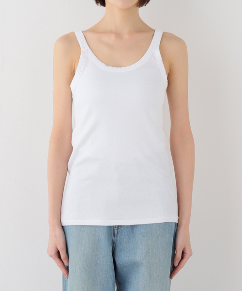 Deuxieme Classe(ドゥーズィエムクラス)の「SHEERNESS リブタンクトップ(Tシャツ/カットソー・レディース・ベージュ/ホワイト・FREE)」の8枚目の写真