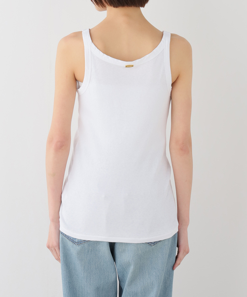 Deuxieme Classe(ドゥーズィエムクラス)の「SHEERNESS リブタンクトップ(Tシャツ/カットソー・レディース・ベージュ/ホワイト・FREE)」の10枚目の写真