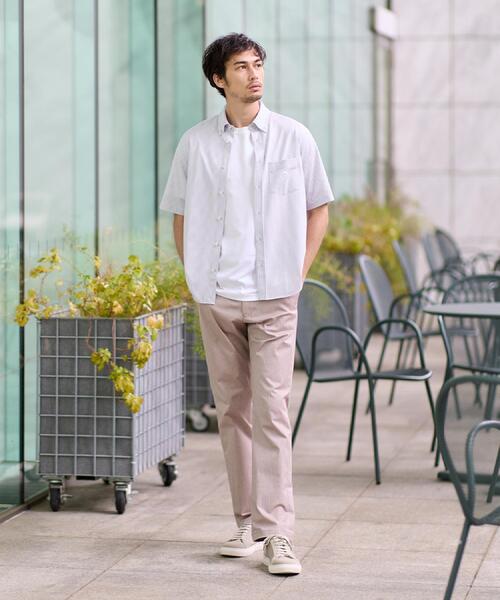 TAKEO KIKUCHI(タケオキクチ)の「【接触冷感】ジャージストライプ シャツ(ビジネスシャツ・メンズ・ライトグレー系2/ネイビー系2/ブラック系2/ブラック系7/チャコール・04/03/02)」の13枚目の写真